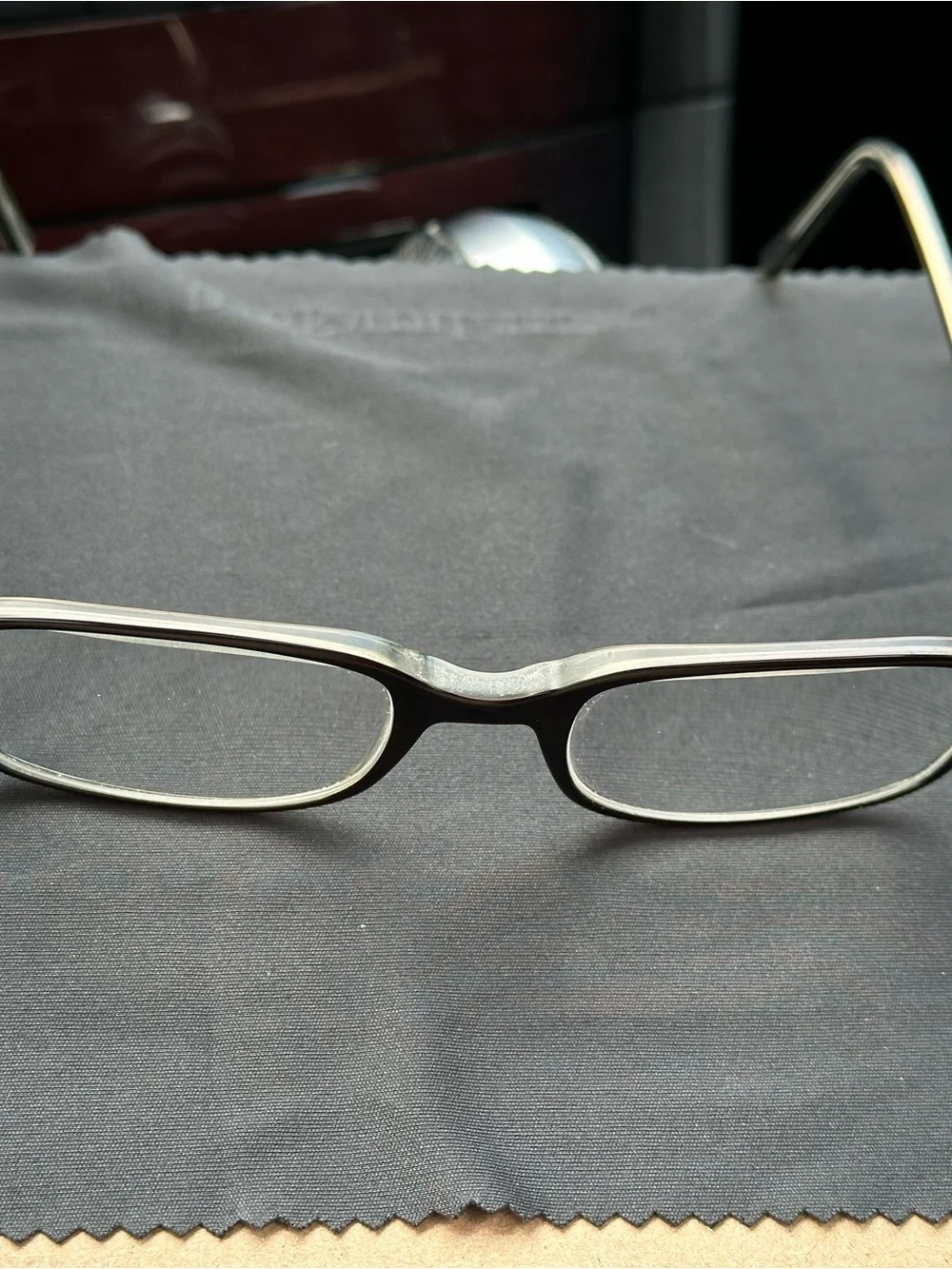Versace White Eyeglass Case with Black Frames
